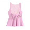 thumbnail image 4 of Camiseta Sin Mangas con Lazo en la Espalda y Falda A la Cintura para Mujer Rosa M, 4 of 9
