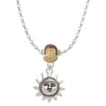thumbnail image 1 of Delight Jewelry Silvertone Sun Face with Beaded Edging Mia Monkey Charm Necklace, 1 of 4