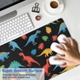 thumbnail image 4 of Long Mouse Pads for Desk,Black Cartoon Dinosaurs Colorful Leaves Desk Mats on Top Of Desks, Desk Mouse Pad Extra Large with 3mm Non-Slip Base and Stitched Edge for Gaming,Work,Home 31.5"x11.8", 4 of 5
