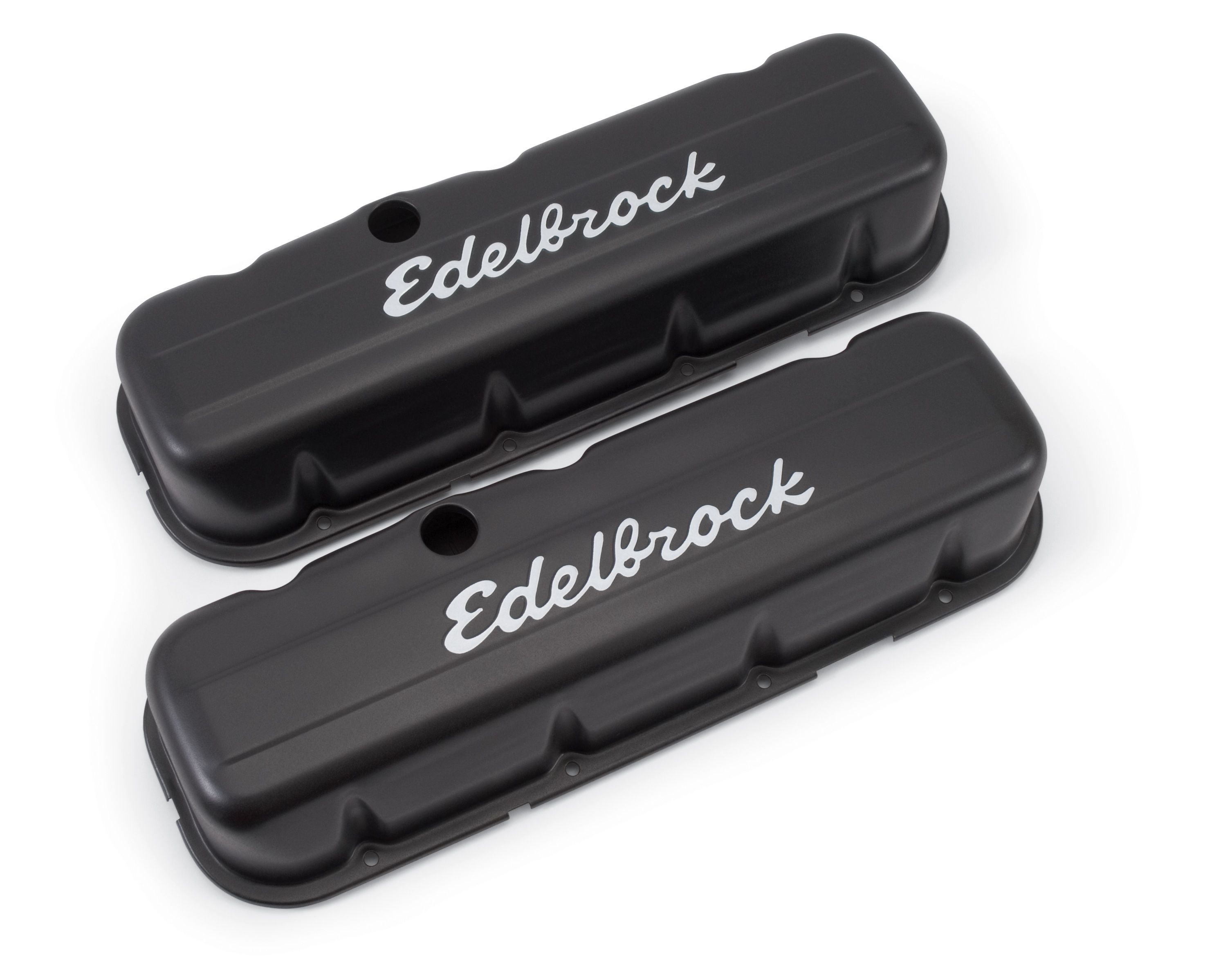 Edelbrock 4683 Signature Series Valve Cover; Tall Profile; Black; Fits  select: 1970 CHEVROLET MALIBU, 1988-2000 CHEVROLET GMT-400