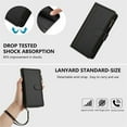 thumbnail image 5 of For iPhone Air Wallet Phone Case-PU Leather Magnetic Flip Cover with 9 Credit Card Slots,Zipper Pocket & Detachable Wrist Strap,Shockproof,Black,For iPhone Air, 5 of 7