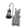 thumbnail image 1 of Estatua de luz Solar de gato, lámpara de Animal, gato con luces solares, escultura encantadora, figura de gato para césped, regalos de inauguración de, 1 of 8