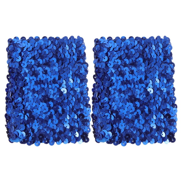 Pulseras reversibles de lentejuelas, pulsera decorativa con lentejuelas, pulsera con correa para mujer, artículos de fiesta, pulseras para niños, niñas y niños (azul rey y dorado).