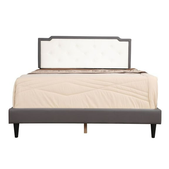 Deb Beds Collection SKU G1121 (Q F T ) G1121-QB-UP Light Grey Upholstered Beds