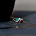 thumbnail image 6 of Rosec Jewels Natural Ruby Emerald Heart Promise Ring (AAA Quality) - Toi Et Moi Ring for Women - Ready to Gift for Valentines Day, 18K White Gold, US 3.00, 6 of 9