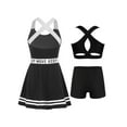 thumbnail image 2 of YUUMIN Kids Tennis Dress Outfits Girls Golf Athletic Dresses and Dance Crop Tops with Booty Shorts Black 10, 2 of 5