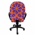 thumbnail image 3 of Paisley Office Chair Slipcover, Oriental Themed Pattern of Motif with Floral Inspirations, Protective Stretch Decorative Fabric Cover, Standard Size, Magenta and Multicolor, by Ambesonne, 3 of 5