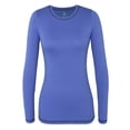 thumbnail image 1 of Adar Womens Comfort Long Sleeve Fitted T-Shirt Underscrub Tee- 3400 - Ceil Blue - XS, 1 of 4