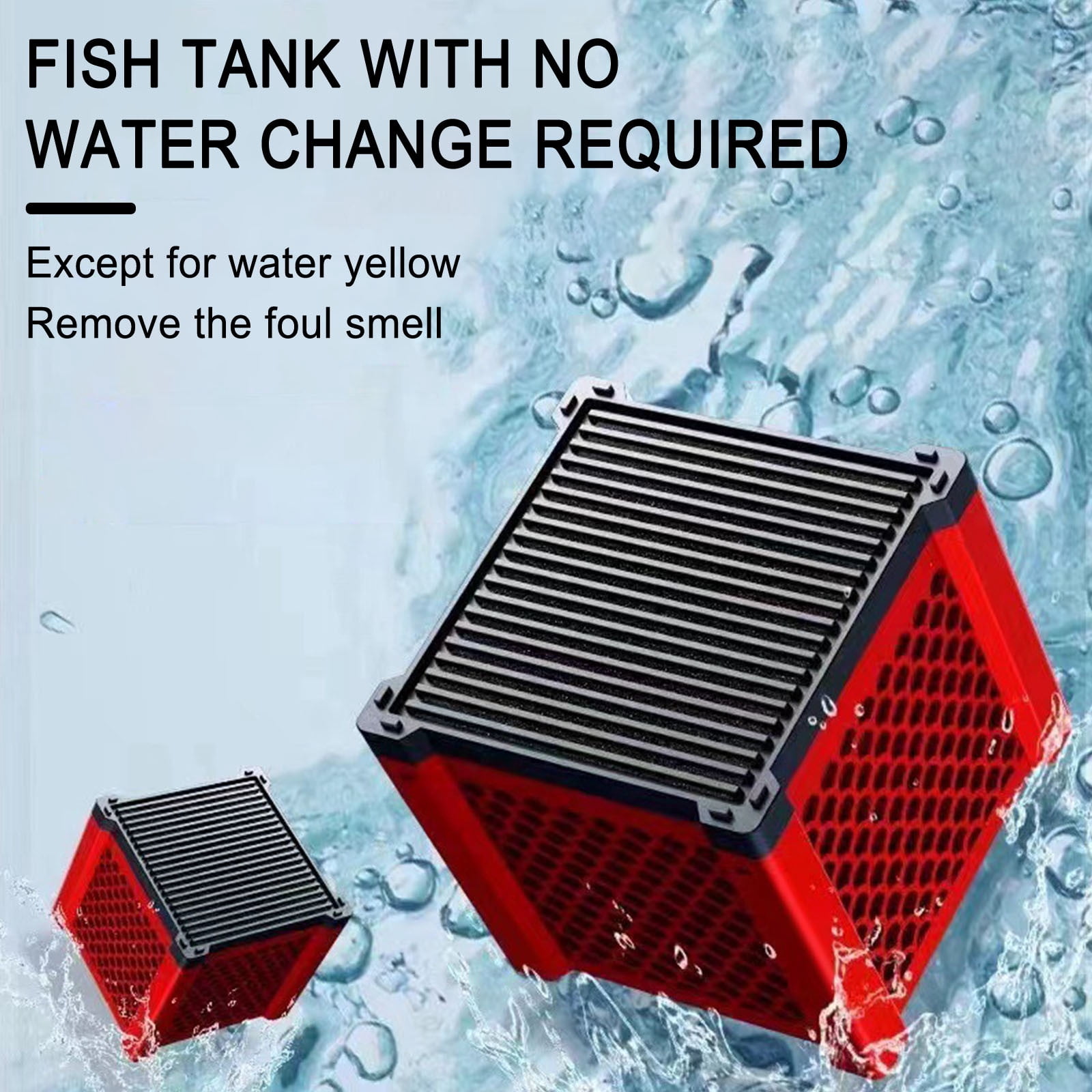 2-Pack Activated Carbon Aquarium Filter Pads, Fish Tank Filter Media for Water Purification, Odor Removal, Crystal Clear Water, and Filter System Replacement