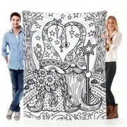 30x40in Verve & Co Shop Blanket Gift for Mom from Daughter Son,Soft Coloring - Book - Style Throw Blanket Fleece for Mother's Day,Mom Birthday,Whimsical Design 30x40in very small
