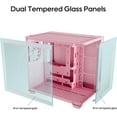 thumbnail image 3 of Vetroo AL900 ATX PC Case with 270° Full View Tempered Glass, Pre-Installed ARGB & PWM FDB Fan, Supports 360mm Radiator & 10 Fans, Type-C Ready, for 40 Series GPUs - Pink, 3 of 10