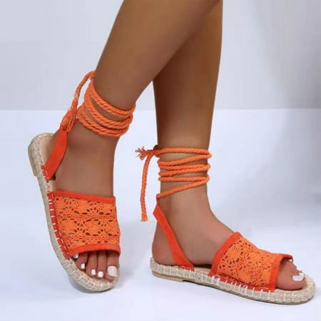 

Yedhsi Women s Fish Mouth Sandals Flip Flops Beach Open Toe Summer Bandage Flat Shoes Women s Sandals