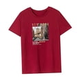 thumbnail image 4 of Camiseta para mujer, camiseta informal de moda con cuello redondo para caminar en la playa y viajar S, 4 of 7