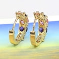 thumbnail image 7 of Opolski Women Fashion 9K Gold Plated Purple Zircon Eardrop Huggie Earrings Jewelry Gift, 7 of 7