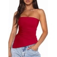 thumbnail image 2 of Womens Tube Top 2025 Summer Strapless Tops Red XL, 2 of 7