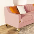 thumbnail image 3 of Miekor Furniture Luxury pink Velvet Sofa with Gold Accents - Modern 3-Seat Couch with Plush Cushions, Perfect for Living Room and Office Decor B5A0002, 3 of 9