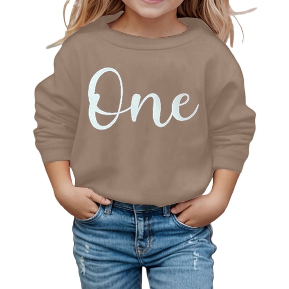 Toddler Girls Sweatshirts Crew Neck Letter Print Children's Long Sleeved Top Sweatshirts Casual Fashion Clothes Size 3-4T