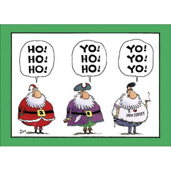 Nobleworks Yo Yo Yo Funny / Humorous Christmas Card (1 card/1 envelope)