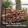 thumbnail image 3 of Sunnydaze Outdoor Steel Firewood Log Rack Holder with Weather-Resistant Heavy-Duty Polyester Log Rack Cover - 8' - Black, 3 of 10