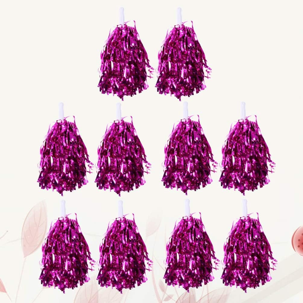LINLIN 5 Pairs Cheerleading Pom Poms Hand Flowers Cheerleader Pompoms Cheering Hand Flowers for Sports Meeting Cheers Ball Game Dance Fancy Dress Night Party Assorted Color