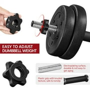 Yaheetech 66 Lb. Dumbbells Weight Set Adjustable Dumbbell Set Home Training Dumbbell Pair Black