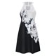 thumbnail image 3 of Gibobby Vestido Mujer Casual de Playa Verano Vestido casual sin mangas con estampado floral de verano para mujer Vestido sin mangas delgado con cuello colgante(Blanco,CH), 3 of 5