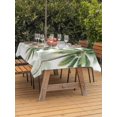 thumbnail image 3 of Outdoor Tablecloth with Umbrella Hole for Patio/Picnic/Party/Camping, Green Palm Trees Seaside Waterproof Table Cloth Rectangle Table Cover Washable, Tropical Summer Botanical Coastal (60"x 120"), 3 of 9