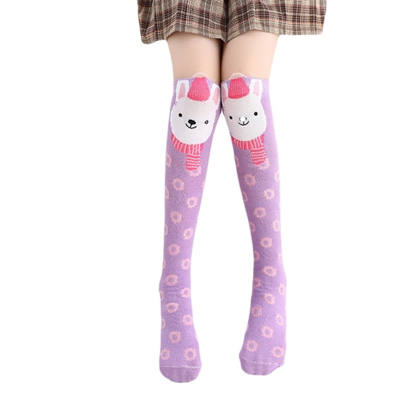 Cartoon AnimaKid Girl Lion Fox Monkey High Over The Knee Stockings Cotton Long Socks Cotton over Calf Knee High Socks