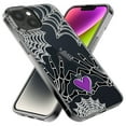 thumbnail image 2 of MUNDAZE Apple iPhone 13 Pro Max Shockproof Clear Hybrid Protective Phone Case Halloween Skeleton Heart Hands Spooky Spider Web Cover, 2 of 6