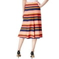 thumbnail image 3 of NY Collection Womens Striped Midi A-Line Skirt, 3 of 3
