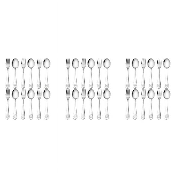 36 Pieces Kids Silverware Stainless Steel Children's Safe Flatware Child Spoon and Fork Set Toddler Utensils