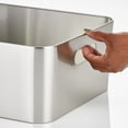thumbnail image 5 of mDesign Large Metal Kitchen Storage Container Bin, Handles, 2 Pk, Brushed Chrome, 5 of 8