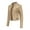 Beige#1, variant on Plus Size Tops for Women,Womens Blouses,Casual Women's Collar Neck Summer Outwear Pocket Zipper Regular Women's Hoodless Faux Leather Long Sleeve Tops