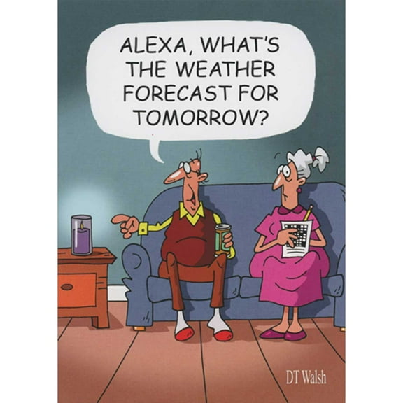 Oatmeal Studios Man Asking Weather Forecast from Candle Funny / Humorous Birthday Card for Men