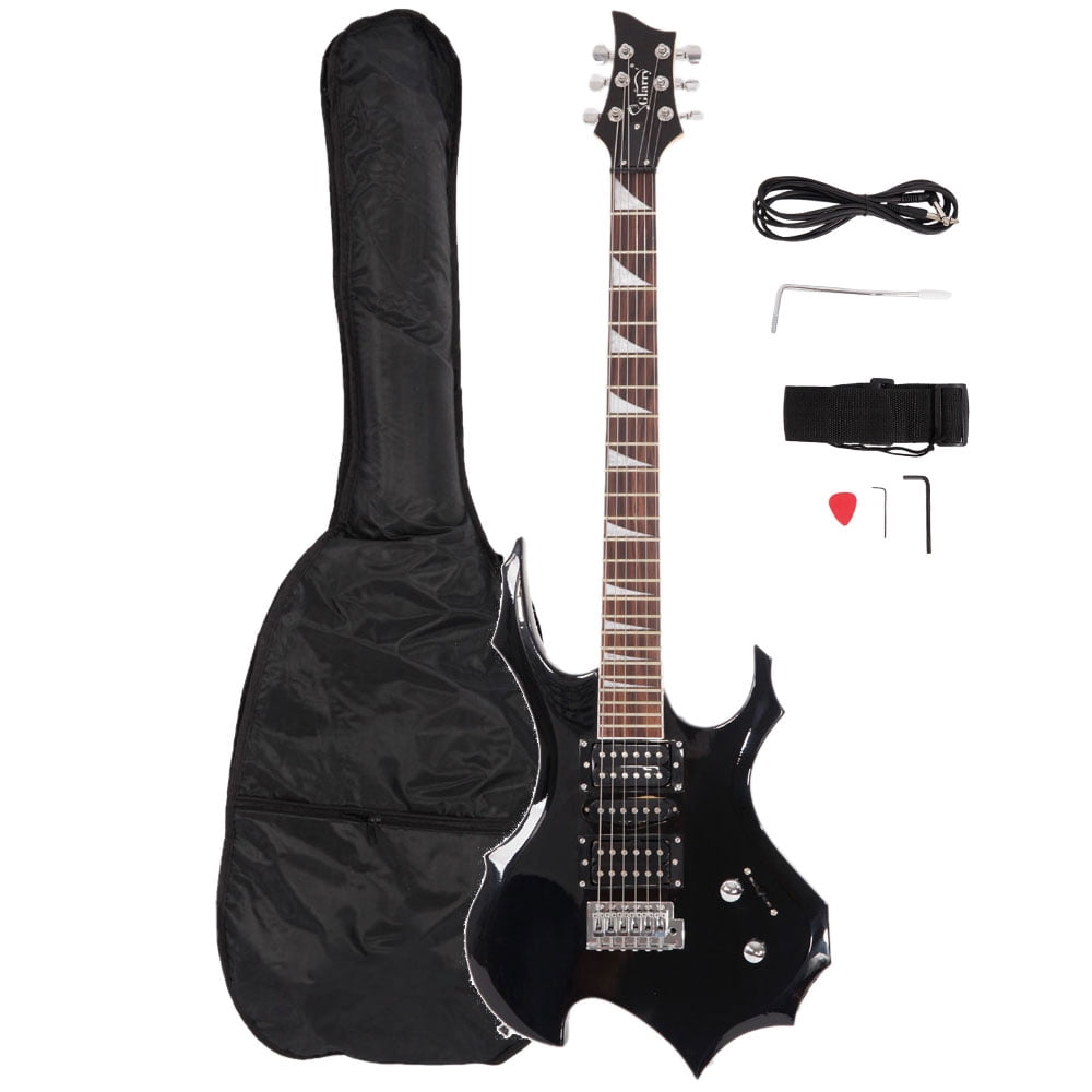Lowestbest Acoustic Guitar for Beginners, Gift Musical Instrument Professional Flame Type Electronic Guitar for Kids, Black Music Lovers Practice Guitar for Child Boys Girls