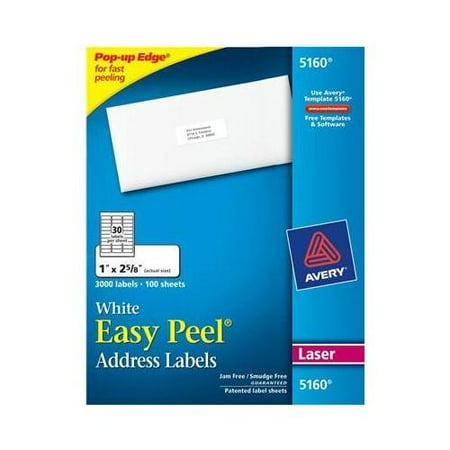 avery 5160 easy peel address label walmart com