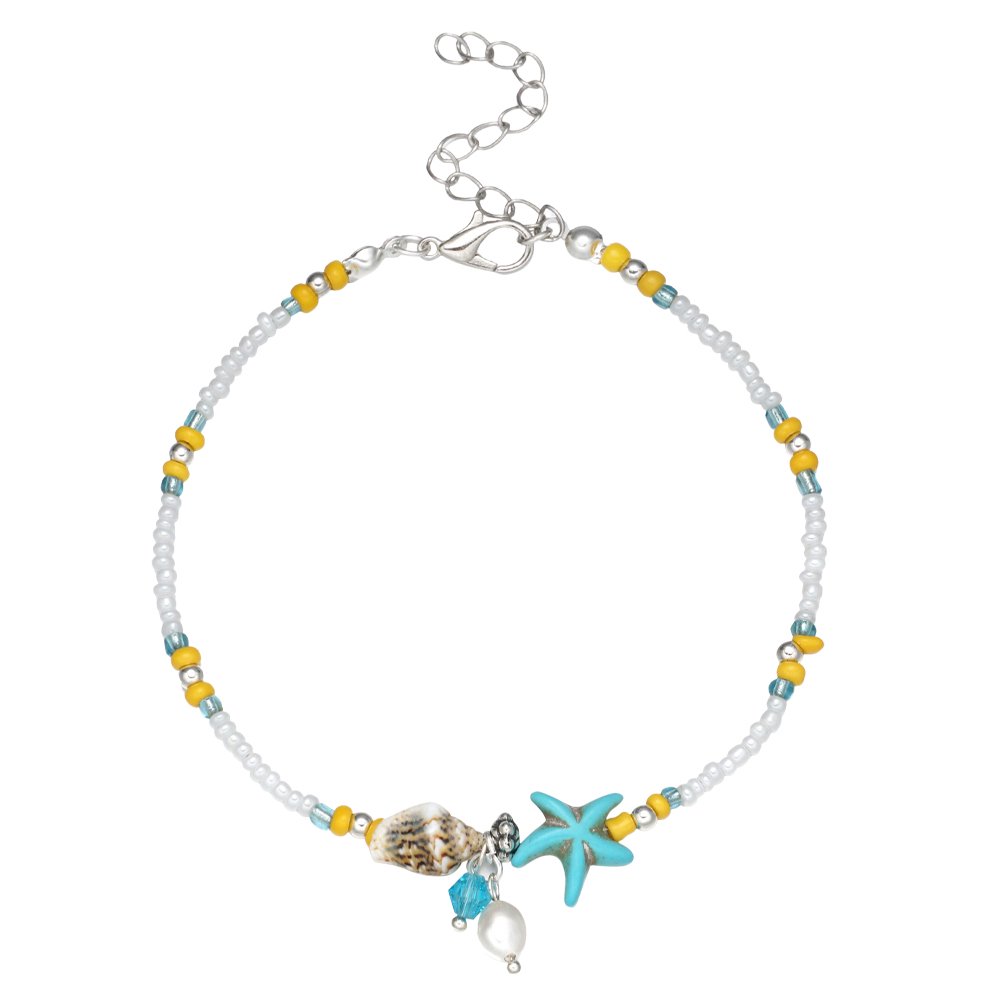 LOLIPPYY 1Pc Multi Color Shell Ankle Foot Chain Durable Metal Anklet for Decoration