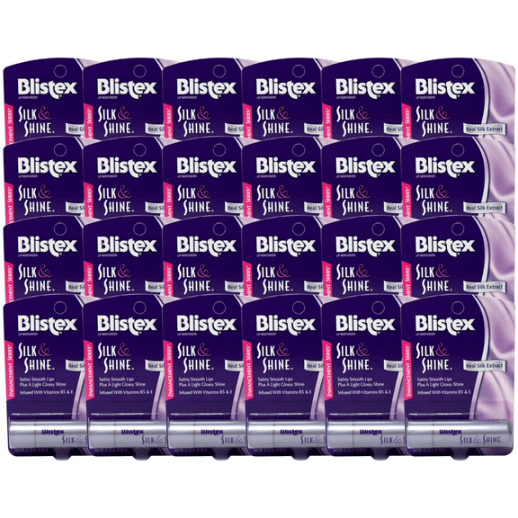 24 Pack Blistex Silk & Shine Lip Protectant Balm 0.13 oz Each