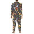 thumbnail image 5 of Bingfone Men'S Pajama Set 2 Piece Loungewear Pjs, Long Sleeve With Pajama Pants-Colorful Flowers With Butterfly, 5 of 9