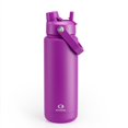 thumbnail image 1 of Encool Botella De Agua Aislada Con Pajita, Botella De Agua De Acero Inoxidable, A Prueba De Fugas, Sin Bpa, Doble Pared Al Vacío, Mantiene El Frío Durante 24 Horas Para Deportes, Viajes, Escuela (32 O, 1 of 5