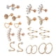 thumbnail image 2 of Juego de 20 pendientes de acero inoxidable para piercing de caracola, hélice, trago para hombre Oro rosa, 2 of 4