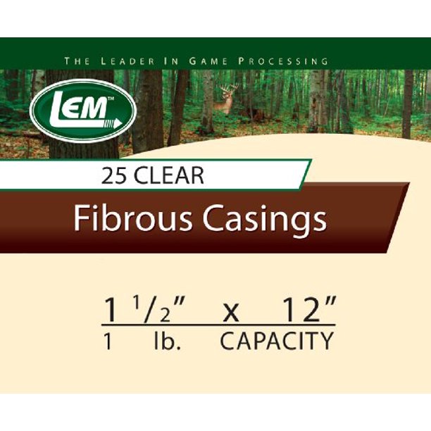 LEM Products 256B 1 1/2 x 12Inch NonEdible Fibrous Casings (Clear)