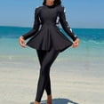 thumbnail image 4 of Women's Swimsuit with Shorts Long Sleeve Rash Guard Swimwear Pcpolyester No Steel Support Chest Pads 1 Set, 4 of 6
