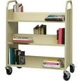 thumbnail image 5 of Lorell Double Sided Book Cart 6 Shelf 200lbs Capacity 5" Caster Size Steel 36"x19"x46" Putty, 5 of 7