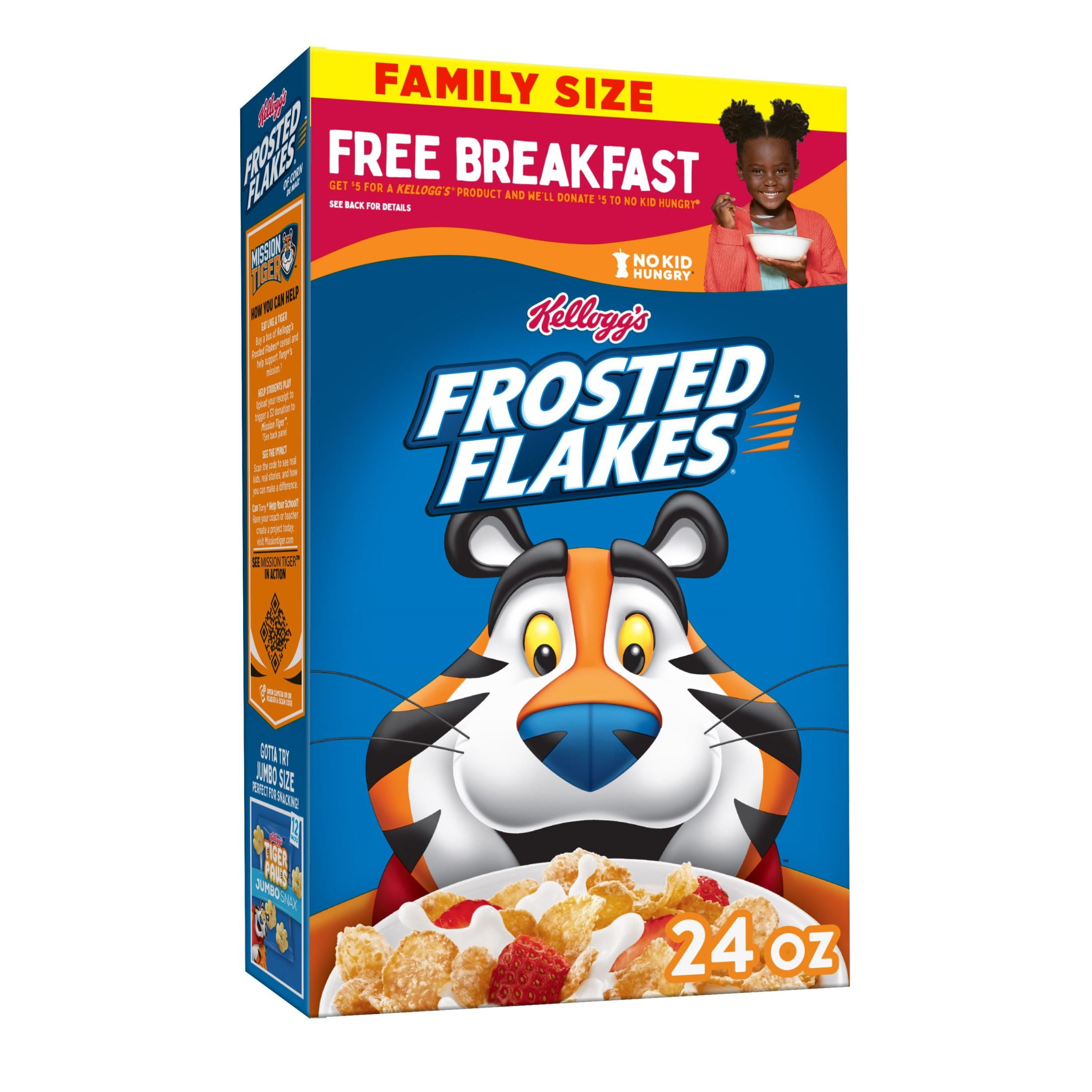 Kellogg's Frosted Flakes Breakfast Cereal, Kids Snacks, Original, 24 Oz, Box  