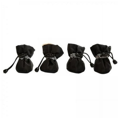 Gazechimp 4x4Pcs Dog Boots Pet Supplies Comfortable for Outdoor Winter Snow 6 Black 6cmx5cm 4 Pcs
