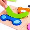 thumbnail image 3 of Rompecabezas de animales de madera para niños de 1, 2 y 3 años, juguetes educativos para niños y niñas, regalo con 4 diseños de animales, formas de colores brillantes, caja de regalo personalizada, 3 of 5