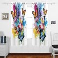 thumbnail image 2 of Colorful Butterflies Blackout Curtain Panels 63x55in Drapes Privacy Assured for Living room Bedroom Bathroom 2 panels set, 2 of 5