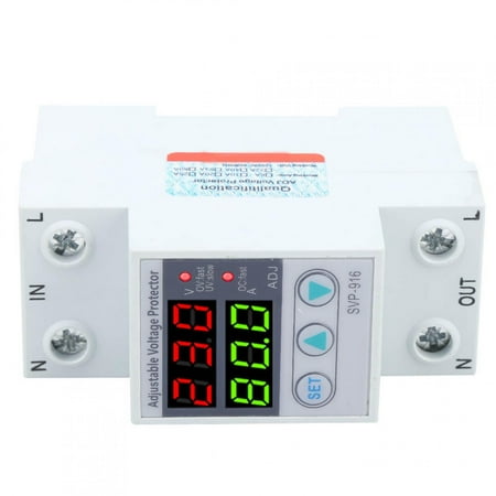 

LAFGUR Over And Under Voltage Protector Adjustable Voltage Protector SVP‑916 100‑130VAC Adjustable Over And Under Voltage Protector Delay Reset Protector