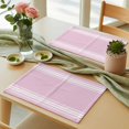 thumbnail image 3 of Pink Stripes Placemats Set of 6 French Stripe Farmhouse Style Place Mats Table Mats Kitchen Dining Home Outdoor Party Table Decoration, 3 of 9